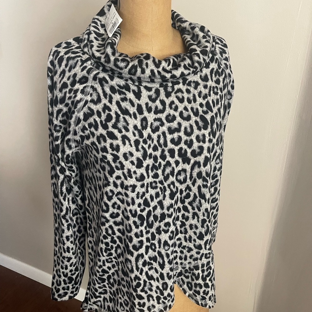 New Nouvina Cowl Neck Sweater Animal Print